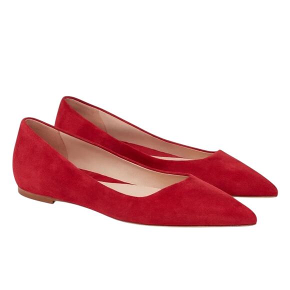 MM Lafleur Shoes - M.M. LaFleur Women’s Suede Cherry Red Rowan Flats -size EU 39 US 8.5